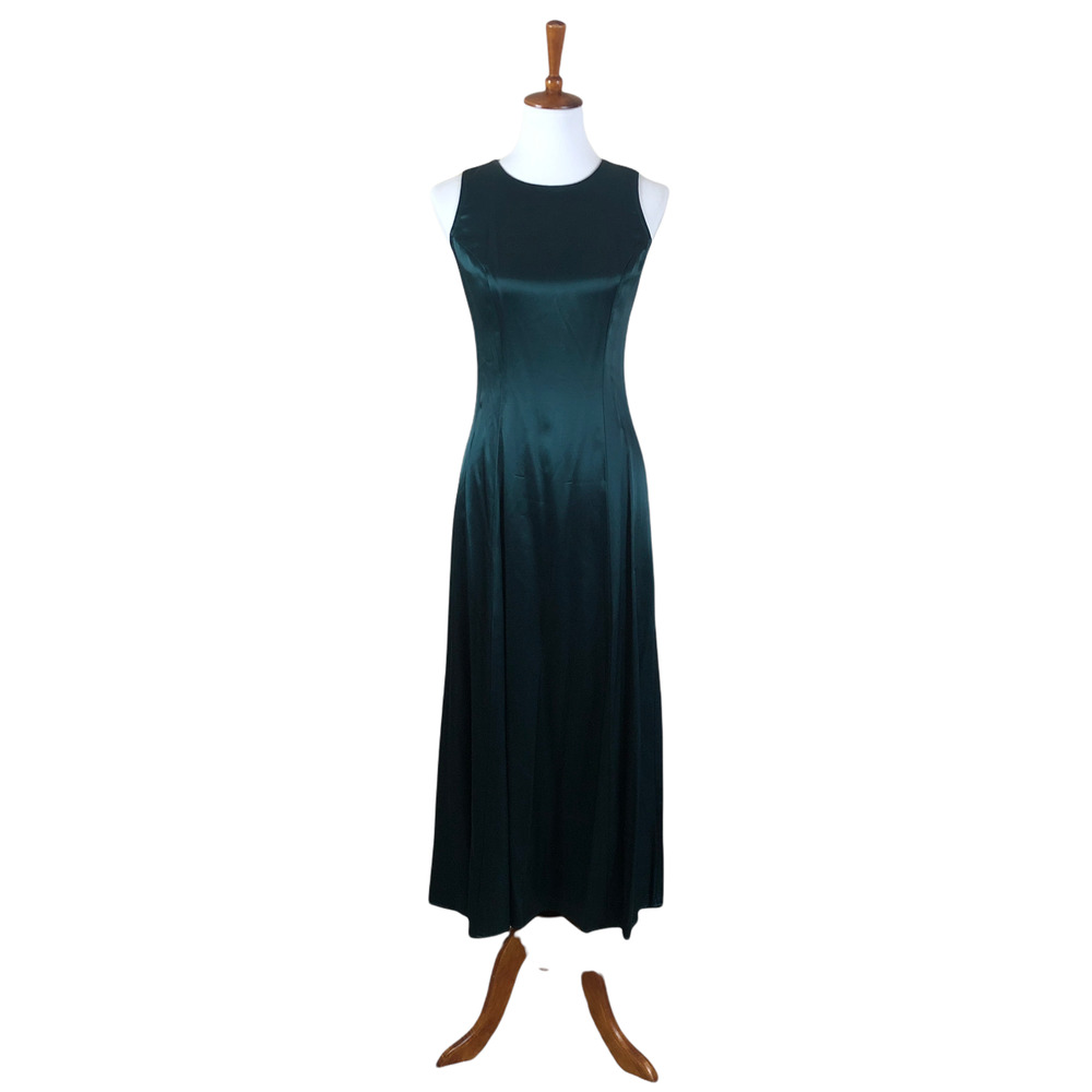 All That Jazz Womens 6* Hunter Green Crossback Gown Maxi Dress